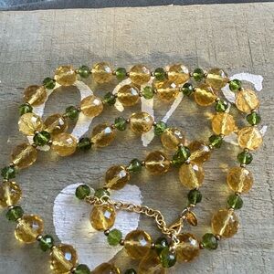 JOAN RIVERS Elegant Gold and Green Beaded Necklace